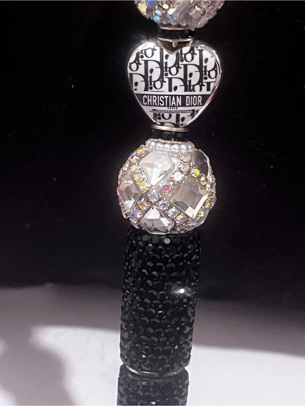 Crystal Bow Pen with Beaded Accent - Silver - Picture 7 of 11
